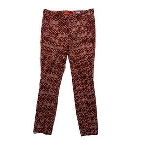 Anthropologie x Cartonnier Charlie Trouser Pant Skinny Ankle Maroon/Pink Size 2